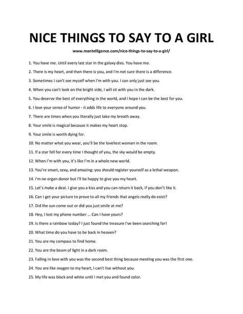 Nice Thing To Say To Your Girlfriend, To Her Sweet Texts, How To Call Someone Beautiful, Things To Say To Make Someone Smile, Sweet Words To Tell Your Girlfriend, Beautiful Things To Say To Her, Thing To Say To Your Girlfriend, Things To Ask Girlfriend, Best Lines For Girlfriend