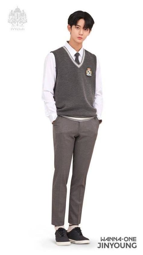 WANNA ONE  X IVY CLUB- #Club #Ivy #JINYOUNG #Wanna Check more at https://howcandothis.com/manstyle/wanna-one-jinyoung-x-ivy-club/ Korean School Uniform Men, School Uniform Outfits Boys, Korean Uniform School, Korean College Outfits, Private School Uniforms, Boys School Outfits, College Uniform, High School Uniform, Men's Uniforms