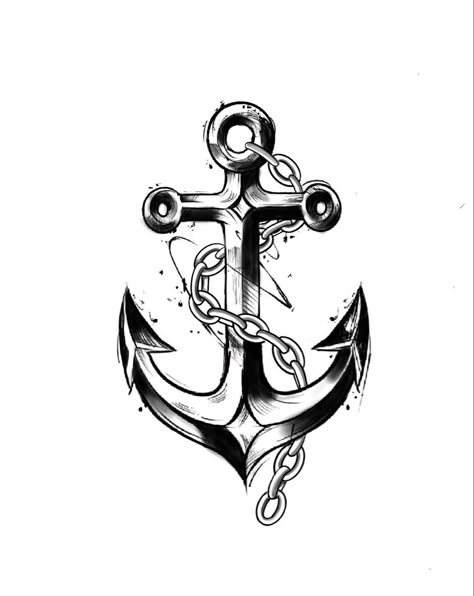 Chain And Anchor Tattoo, Realistic Anchor Tattoo, Anchor With Chain Tattoo, Ancore Tattoo, Anchor Flash Tattoo, Old School Compass Tattoo, Ancora Tattoo, Anchor Sketch, Anker Tattoo Design