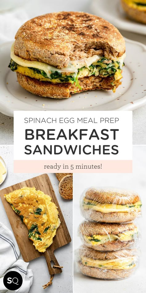 Egg Meal Prep Breakfast, Egg Meal Prep, Meal Prep Sandwiches, Prep Breakfast Sandwiches, Sandwiches Healthy, Healthy Vegetarian Breakfast, Breakfast Prep, Vegetarian Meal Prep, Simply Quinoa