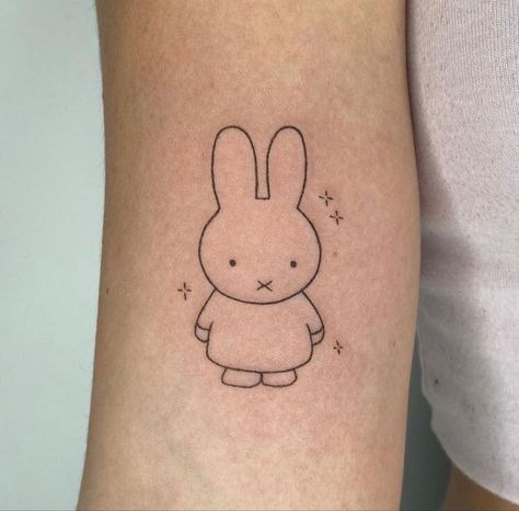 Rilakkuma Tattoo, Miffy Tattoo, Miffy Aesthetic, Rabbit Tattoos, Bow Tattoo, Cute Tattoo, Cute Little Tattoos, Cute Tiny Tattoos, Honey Dew