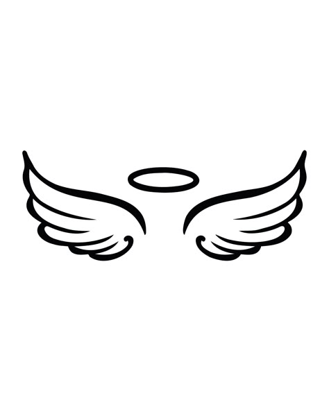 Wings Angel Drawing, Little Angel Wings Tattoo, Angel Wing Drawing, Angel Wings Cartoon, Angles Wings, Angel Wings Silhouette, Angel Graphic Design, Minion Font, Angel Wings Icon