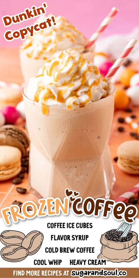 Dunkin Donuts Frozen Coffee Recipe, Frozen Coffee Recipe, Frozen Coffee Drinks Recipes, Dunkin Donuts Recipe, Caramel Coffee Recipe, Coffee Dunkin, Frozen Coffee Drinks, Coffee Drinks Recipes, Dunkin Coffee