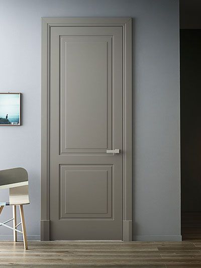 White Door Design Modern Interior, Door Moulding Design Modern, Off White Doors Interior, Interior Solid Wood Doors, Modern Panel Door, Modern Interior Doors Wood, Room Door Colour, Panel Door Design Modern, 2 Panel Doors Interior