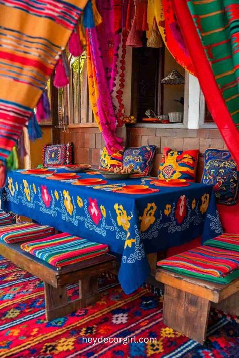 45 Stunning Mexican Kitchen Decor Ideas - Hey Decor Girl [Latest Trending Decor Design Ideas] Mexican Kitchen Decor Ideas, Mexican Style Kitchens, Talavera Sink, Rustic Wooden Furniture, Mexican Kitchen Decor, Mexican Kitchen, Mexican Textiles, Mexican Kitchens, Colourful Tile