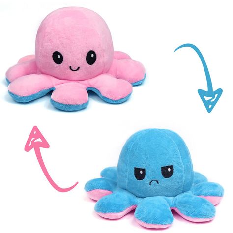 Flip Octopus, Mood Octopus, Reversible Octopus, Octopus Plush, Soft Dolls, Gift For Kids, Octopus, Kids Boys, Plush Toy