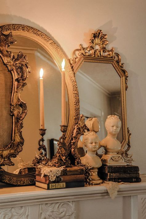 Fear of Mirrors: How to Cope With and Work Around Your Spectrophobia | Apartment Therapy Academia Room, Telephone Vintage, Old Room, Gold Aesthetic, Vintage Room, Old Money Aesthetic, A Mirror, Bedroom Aesthetic, Aesthetic Bedroom