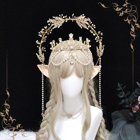 Crown Headdress, Flower Hairpin, Face Art Makeup, Halo Crown, Hair Crown, Halo Hair, Headpiece Jewelry, Anime Accessories, Handmade Hair Accessories