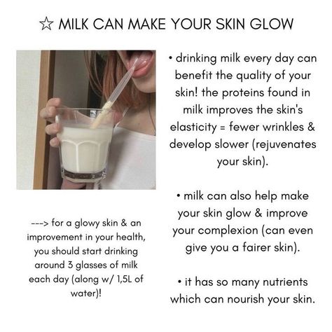 Milk Benefits, Good Skin Tips, Beauty Routine Tips, Basic Skin Care Routine, Perfect Skin Care Routine, Healthy Skin Tips, Facial Skin Care Routine, روتين العناية بالبشرة, Skin Glow