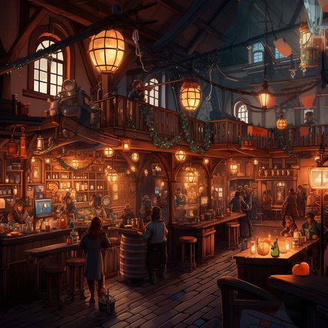 Our first AI, fondly named 'Bartender', crafts each tavern to the needs and interests of its patrons, making each one unique. It listens to the stories told within its walls, learns from them, and uses this knowledge to refine its design continually. In this way, every Pixel Tavern becomes a living, breathing entity that evolves along with its community.   The post-Pixel Tavern: The AI-Crafted Digital Haven for Conversation (Stories about AI) is a proud initiative by 2IMMERSIVE4U® Fantasy Tavern Interiors, Anime Tavern, Steampunk Tavern, Tavern Fantasy Art, Fantasy Tavern Aesthetic, Fantasy Tavern Art, D&d Tavern, Tavern Outside Concept Art, Forest Tavern Fantasy Art