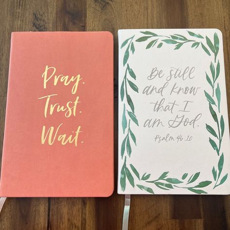 New Christian Journals With Scripture On Each Page - Set Of 2 | Color: Pink/White | Size: Os Prayer Notebook Ideas, Aesthetic Prayer, Notebook Printables, Catholic Missal, Journal Tools, Prayer Notebook, Christian Journals, Notebook Cover Ideas, Notebook Template