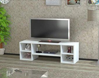 L Shaped Shelves, Tv Consoles, Simple Tv, Tv Stand Decor, White Tv Stands, Living Room Tv Unit Designs, Console Tv, White Tv, Deco Studio