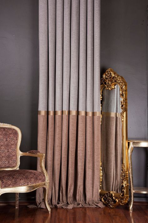 Office Curtains, Chenille Curtains, Curtains Style, Curtains Living Room Modern, Brown Curtains, Curtain For Living Room, Behind The Curtain, Luxury Curtains, Nursery Curtains