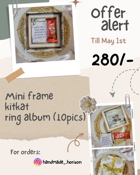 Offer alert!📌 Big surprises come in small packages! 🎁✨ Explore our delightful mini hamper filled with joy and treats. Perfect for any occasion! #MiniHappiness #GiftIdeas#hamper#offer Mini Hampers, Small Hamper, Creative Wedding Gifts, Small Business Inspiration, Mini Frames, April 25, Business Inspiration, Gift Hampers, Creative Wedding