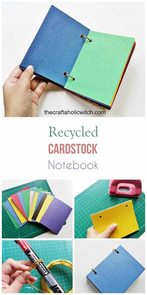 Recycle Notebook Diy, Diy Scrapbook Notebook, Diy Small Notebook Ideas, Making A Notebook Diy, Small Note Book Ideas, Notebook Diy Ideas, Binding Books Diy Simple, Diy Small Notebook, How To Make Small Notebook