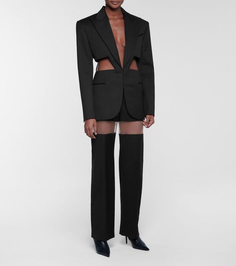 Mugler Suit, Mugler Blazer, Suit Women, Amina Muaddi, Tailored Suits, Black Blazer, Wool Blazer, Suits For Women, Fashion Inspo Outfits