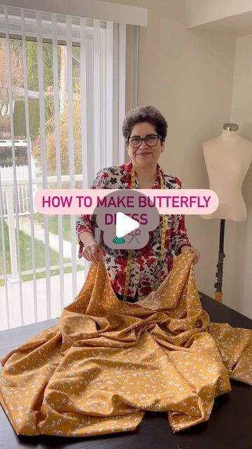 Sewing Summer Dresses Easy, Easy Dress Making Ideas, Casual Dress Patterns Sewing Simple, Butterfly Dress Ideas, Simple Summer Dresses To Sew, Summer Dress Sewing Tutorial, Dress Making Videos Tutorial, Easy Dress Tutorial, Sew Summer Clothes