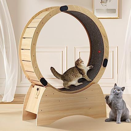 Tatub Cat Wheel Exerciser for Indoor Cats, Upgraded Cat Treadmill for Loss Weight, Cat Running Wheel with Mute Pulley, Large 38.9'' Diameter Cat Exercise Wheel for Longer Lifespan, 150 Lbs Capacity Cat Treadmill, Cat Wheel, Cat Exercise Wheel, Dog Hammock, Cat Exercise, Exercise Wheel, Treadmill Workouts, Kitten Toys, Indoor Cats