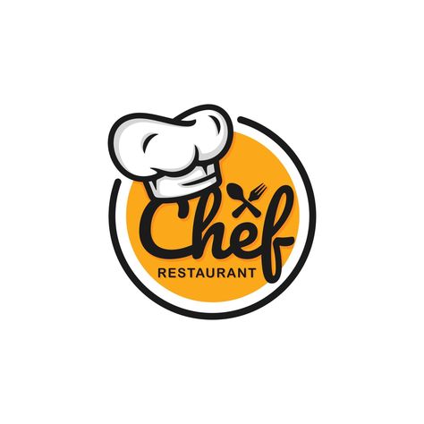 Chef logo design vector illustration. Restaurant logo Chef Logo Design, Resturant Logo, Eco Logo Design, Corel Draw Design, Food Logo Design Inspiration, Bold Logo Design, Chef Logo, Logo Design Love, Kitchen Logo