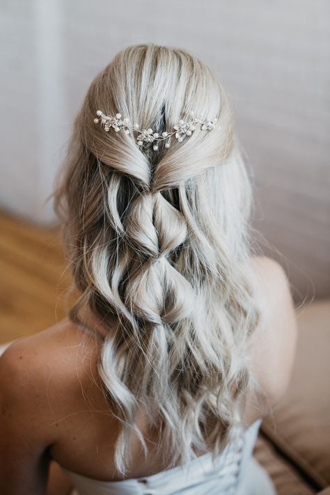 Bridal hair comb side