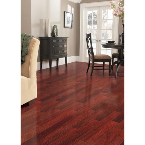 Sedona Red Flooring Grey Walls White trim Red Floors, Wood Floor Tiles, Cherry Hardwood Flooring, Wood Floor Colors, Mahogany Flooring, Cherry Wood Floors, Cherry Floors, Wood Floor Design, Prefinished Hardwood