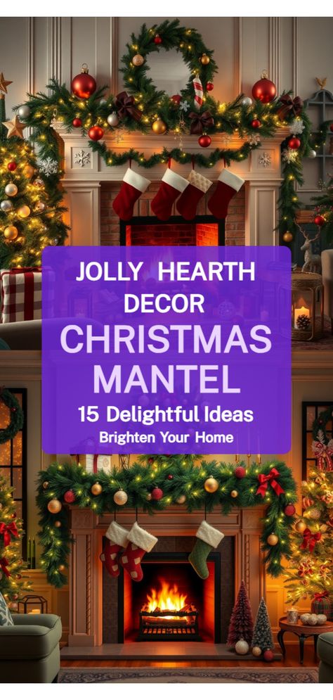 Mantel Christmas decorating tips Mantel Decorating Ideas For Christmas, Mantel Christmas Decorating Ideas, Mantle Christmas Decor Ideas, Christmas Mantle Ideas, Holiday Bookshelves, Whimsical Ornaments, Elegant Mantel, Retro Holiday Cards, Hearth Decor