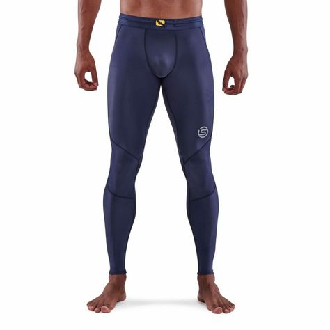 Men's Compression Long Tights - SKINS Compression UK Compression Full Length Training Tights, Compression Sportswear Bottoms, Comfortable Compression Full-length Tights, Seamless Compression Full-length Tights, Full-length Compression Tights For Sports, Quads And Hamstrings, Compression Clothing, Mens Compression, Compression Tights