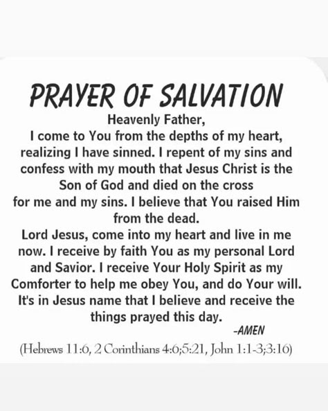 Salvation Quotes Jesus Christ, Prayer Of Salvation Jesus Christ, Prayer For Salvation For Loved Ones, Sinners Prayer For Salvation, Renouncing Prayers, Salvation Verses, Prayer For Salvation, Salvation Quotes, Repentance Prayer