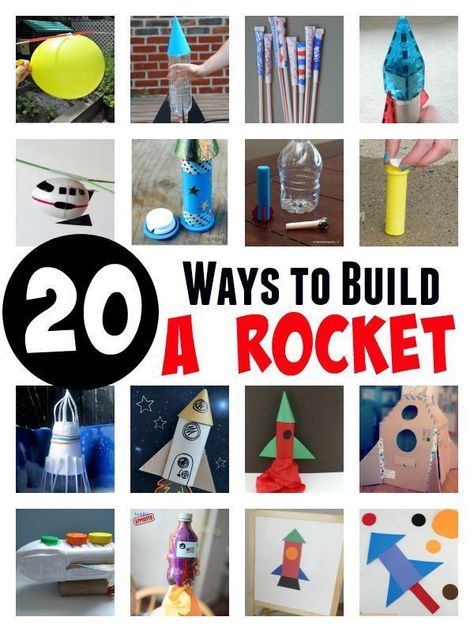 20 ways to build a rocket. Great rocket science experiments and rocket crafts for kids. How To Build A Rocket Ship For Kids, Rocket Crafts For Kids, Rocket Crafts, Rocket Ship Craft, Straw Rockets, Build A Rocket, Rocket Craft, Science Camp, Kid Science