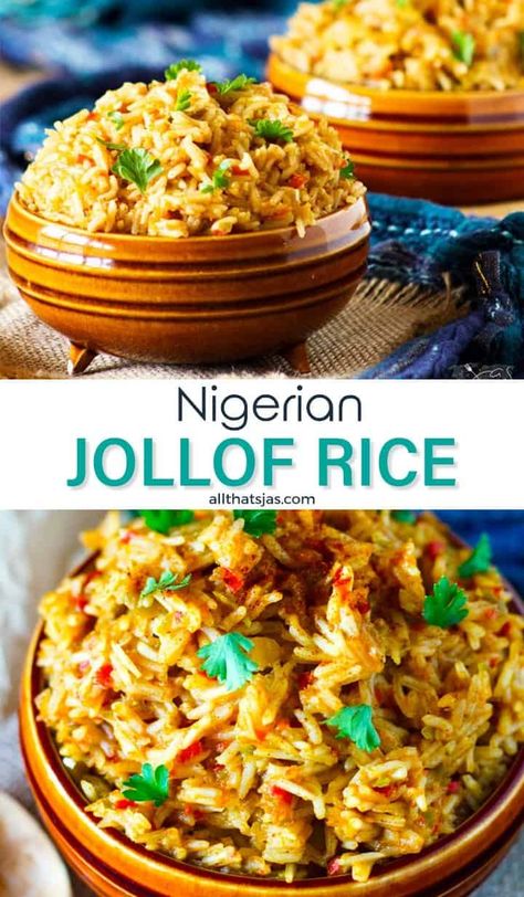 Nigerian Jollof Rice, Turkey Rice, African Recipes Nigerian Food, West African Food, Nigerian Recipes, African Dishes, African Cooking, Jollof Rice, Rice Side Dishes