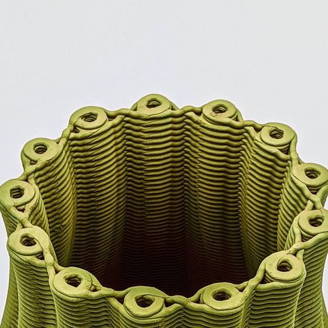 Check out this 3D Printed Ceramic Vase! Created in house at OneOffRobotics in Chattanooga, TN. — #innovation #3DPrinting #TechExperiment #CeramicInnovation #robotics #ceramics #ceramicprinting 3d Printed Ceramics, 3d Ceramic, Graduation Project, Chattanooga Tn, Design Products, Ceramic Vase, 3d Print, 3d Printed, 3d Printing