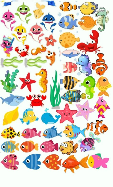 Ocean Theme Preschool, Paper Flowers Diy Easy, Shark Themed Birthday Party, Farm Animal Coloring Pages, School Wall Art, Free Coloring Pages For Kids, Animals Coloring Pages, Kids Animals, Animal Crafts For Kids