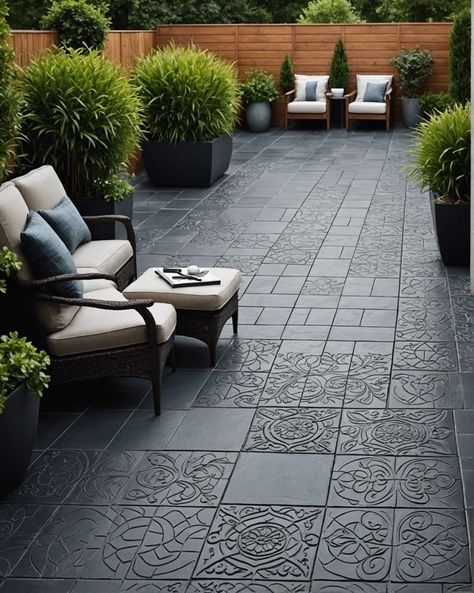 35 Trendy Small Patio Tile Ideas – ToolzView Tile In Backyard, Courtyard Tiles Design, Outdoor Tile Floor Patio Ideas, Outdoor Floor Tiles Design Front Porches, Balcony Tiles Design, Terrace Flooring Ideas Tile, Backyard Tile Ideas, Balcony Tiles Ideas, Patio Tiles Over Concrete