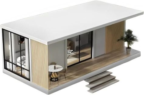 Amazon.com : Prefab Tiny Home, Portable House Equipped with Bathroom and Kitchen, Modular Mobile Home, Backyard Guest House, Prefabricated House for Adults, Prebuilt Tiny House 27m², Luxury Studio Shed : Patio, Lawn & Garden Pre Fabricated Homes, 2 Story Tiny House, Tiny Home Designs, Backyard Guest Houses, Van Life Ideas, Home Van, Studio Shed, Modern Lights, Prefab Cabins