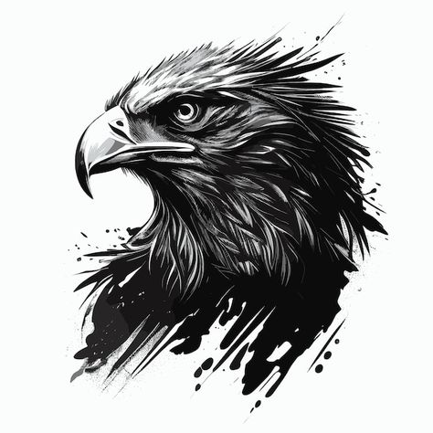 Vector black and white eagle head vector... | Premium Vector #Freepik #vector #predator #abstract-animal #monochrome #creative-graphics Beautiful Spine Tattoos, Eagle Head Tattoo, Arm Tattoos Drawing, Spine Tattoo Ideas, Mystical Tattoos, Black Tattoo Cover Up, Eagle Drawing, White Eagle, Full Sleeve Tattoo Design