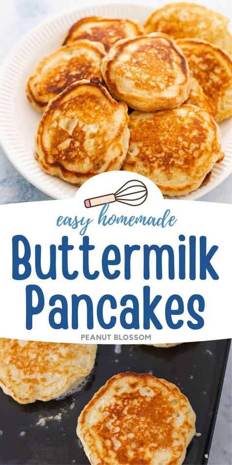 Homemade Buttermilk Pancakes Big Batch Pancakes, Breakfast Ideas For Adults, Busy Morning Breakfast, Buttermilk Pancakes Easy, Homemade Buttermilk Pancakes, Homemade Pancakes Fluffy, Fluffy Buttermilk Pancakes, Crispy Pancakes, Best Frozen Meals