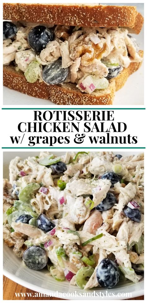 Salad Recipes Grapes, Grape And Walnut Chicken Salad, Chicken Salad Walnuts Grapes, Chicken Salad With Blueberries, Chicken Salad With Walnuts And Grapes, Easy Chicken Salad With Grapes, Chicken And Grape Salad Recipe, Rotisserie Chicken Salad With Grapes, Chicken Salad With Grapes Walnuts Recipe