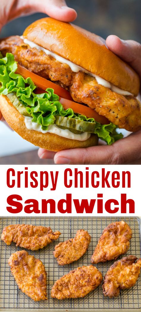 Crispy Chicken Sandwich, Chicken Sandwich Recipe, Crispy Chicken Sandwiches, Best Sandwich Recipes, Chicken Sandwich Recipes, Fried Chicken Breast, Chicken Sandwiches, Sandwich Recipe, Chapati