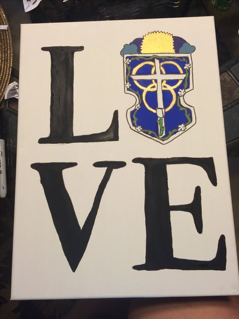 Alpha Omega Epsilon Crest Love #AlphaEp #AOE #alphaomegaepsilon #crest #love #sorority #srat #canvas #DIY Alpha Omega Epsilon, Paint Crafts, Sorority Ideas, Big Little Gifts, Canvas Diy, Big Little Reveal, Alpha Omega, Christian Symbols, Greek Life