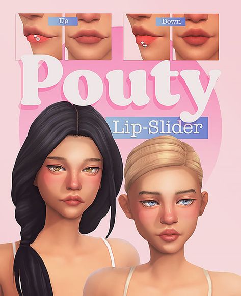 Pouty Lip-Slider ( ˘ ³˘)♥ | Miiko on Patreon Ts4 Lip Slider, Sims Cc Presets Eyes, Y2k Sims Hair Cc, The Best Sims 4 Cc, Sims 4 Lip Overlay, Sims Eyes Cc Shape, Sims 4 Preset Cc, Sims 4 Skin Mods, Sims 4 Pc Cc