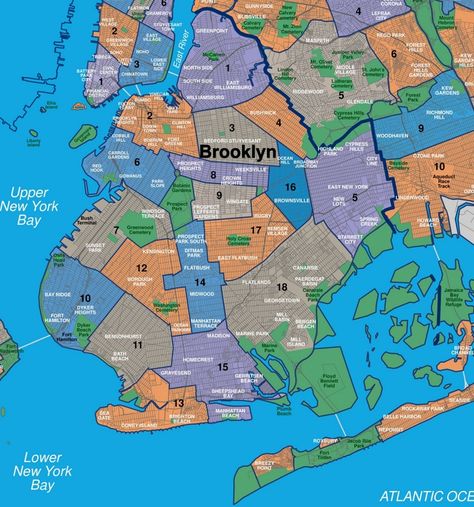 Map of Brooklyn neighborhoods Map Of Brooklyn, Map Of Manhattan, Map Of New York City, Manhattan Neighborhoods, Brooklyn Map, Ny Map, New York Neighborhoods, Brooklyn Neighborhoods, Manhattan Map