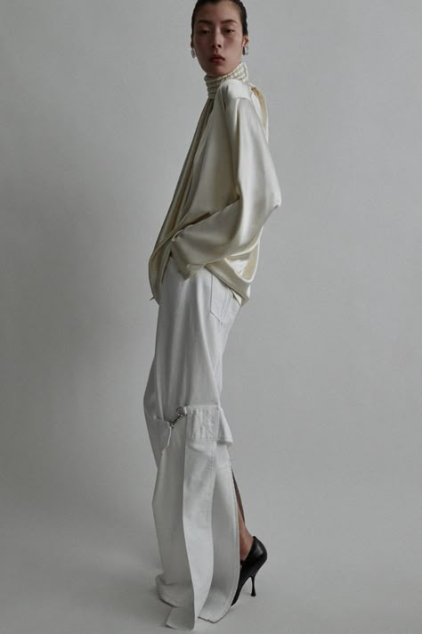 High Neck Sweatshirt, Trouser Design, Big Shirt, Perfect Closet, Phoebe Philo, Neil Barrett, Power Dressing, Scarf Top, New Romantics