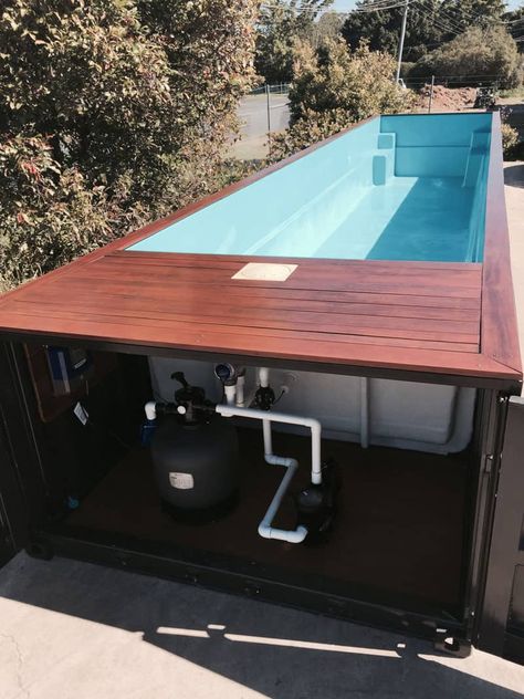 Container Swimming Pool, Piscina Container, Shipping Container Swimming Pool, Ideas De Piscina, Container Home Designs, Kleiner Pool Design, Shipping Container Pool, Container Pool, Beach Backyard