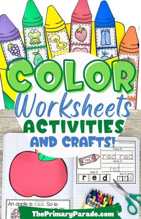 teach kids colors Color Unit Kindergarten, Learning Colors Worksheets For Preschool, Preschool Colors Theme, Teaching Colors Kindergarten, Free Color Printables, Shapes And Colors Preschool Activities, Classroom Crafts For Kids, Three Year Old Classroom, Teaching Kids Colors