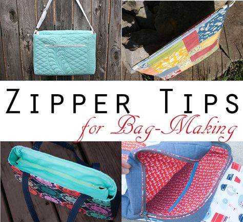 Several ways to insert a zipper into a bag, including zippered pockets, zippered pouch, recessed zipper, zippered mesh pocket, and more! Sew Bag, Recessed Zipper, Zipper Tutorial, Sew Sweetness, Sewing Bags, Diy And Crafts Sewing, Zipper Pouches, Sewing Purses, Zippered Pouch