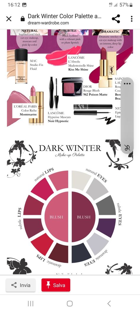 Deep Winter Makeup Products, Deep Winter Blush, Dark Winter Makeup Looks, Winter Undertone, Gen Makeup, Dark Winter Makeup, Deep Winter Makeup, Winter Pallet, Winter Lip Balm