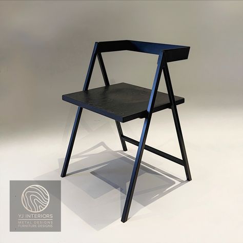 Handcrafted Wood and Metal Frame Dining Chair (Model Name: Walker), All Black Edition Metal Frame Dining Chair, Grass Land, Black Metal Dining Chairs, Hand Chair, Acacia Wood Table, Metal Bending Tools, Kitchen Mood Board, Chair Frame, Chair Size