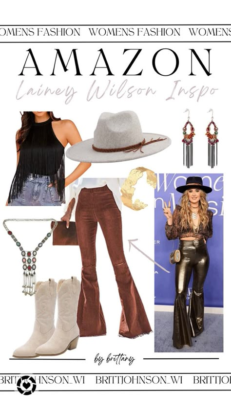 Country Music’s Lainey Wilson outfit inspiration! Love, love it. #amazon #country #outfit # inspo #loveit #ltk #bybrittany Follow my shop @brittanyjohnson on the @shop.LTK app to shop this post and get my exclusive app-only content! #liketkit #LTKGiftGuide #LTKstyletip #LTKFind @shop.ltk https://liketk.it/4666m Womans Country Outfits, Country Themed Outfits Women, Layne Wilson Outfits, Laney Wilson Inspired Outfits, Outfit Ideas For Country Concert Fall, Laney Wilson Concert Outfits, November Country Concert Outfit, Chris Stapleton Concert Outfit Fall, Country Music Halloween Costumes