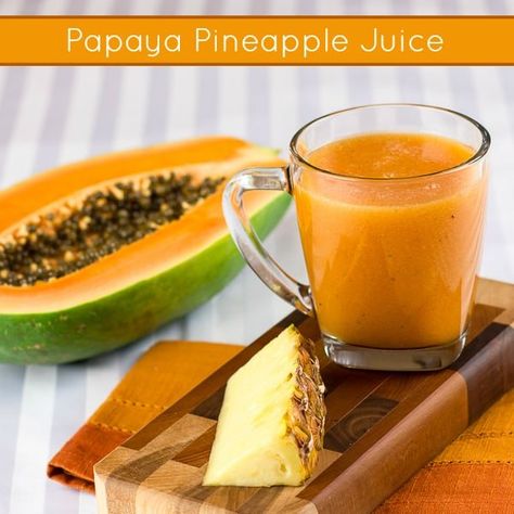 Healthy Shots, Pineapple Juice Recipes, Papaya Juice, Papaya Seeds, Smoothie Diet Plan, Juicer Recipes, Smoothie Detox, Smoothie Diet Plans, Healthy Juice Recipes