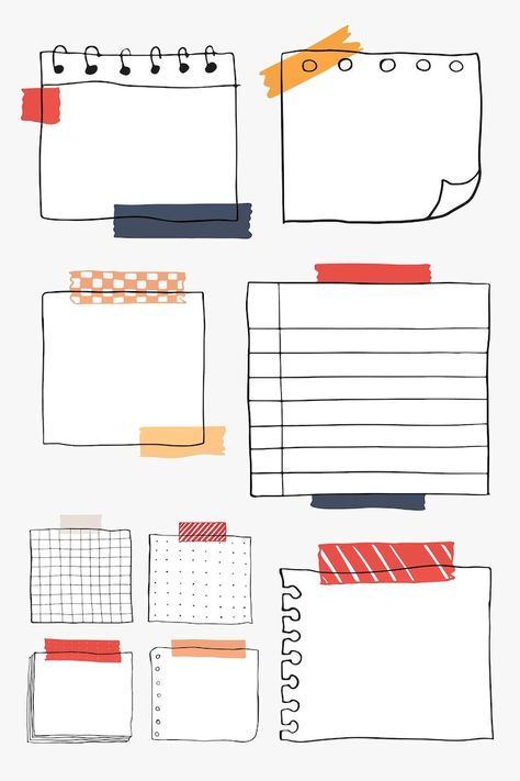 Blank Reminder Paper Notes, Goodnote Template, خريطة ذهنية, Kraf Kertas, Paper Notes, Digital Notes, Bullet Journal Banner, Note Doodles, Doodle Frame